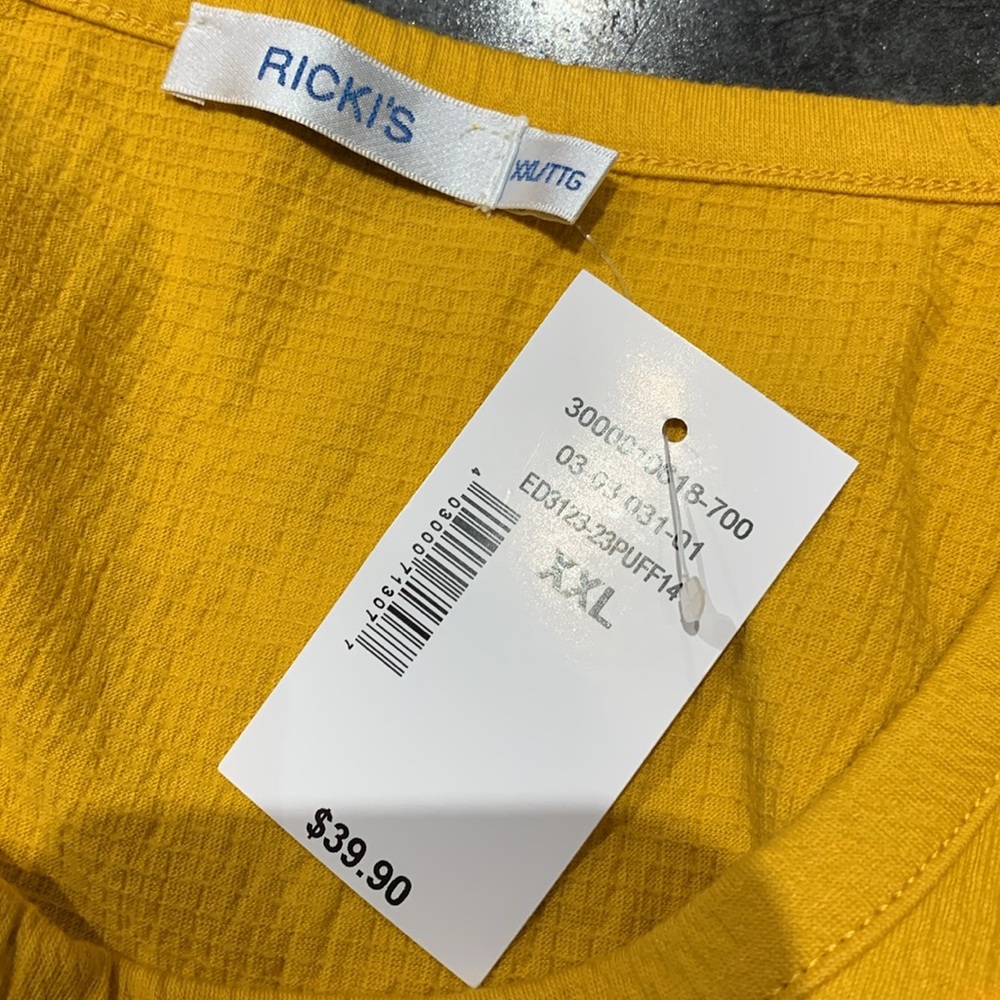 💛2/$20 Bold mustard yellow cotton top Ricki’s XXL - Picture 9 of 9